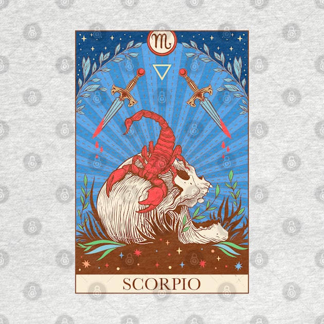 Zodiac sign tarot card Scorpio by OccultOmaStore